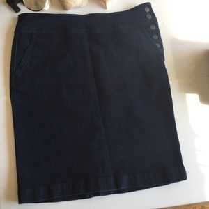 American Living Denim Classic High Waist Dark Wash Jean Skirt Western Beach Fall